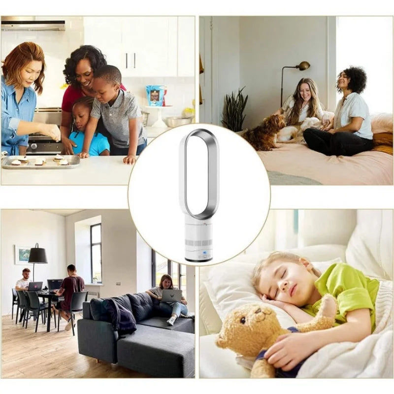 Ventilateur Tour Sans Pales — Télécommande, Silencieux, Oscillation 80°