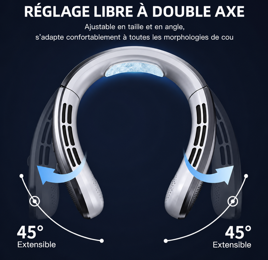 Ventilateur de Cou Portable — Sans Lame, Rechargeable