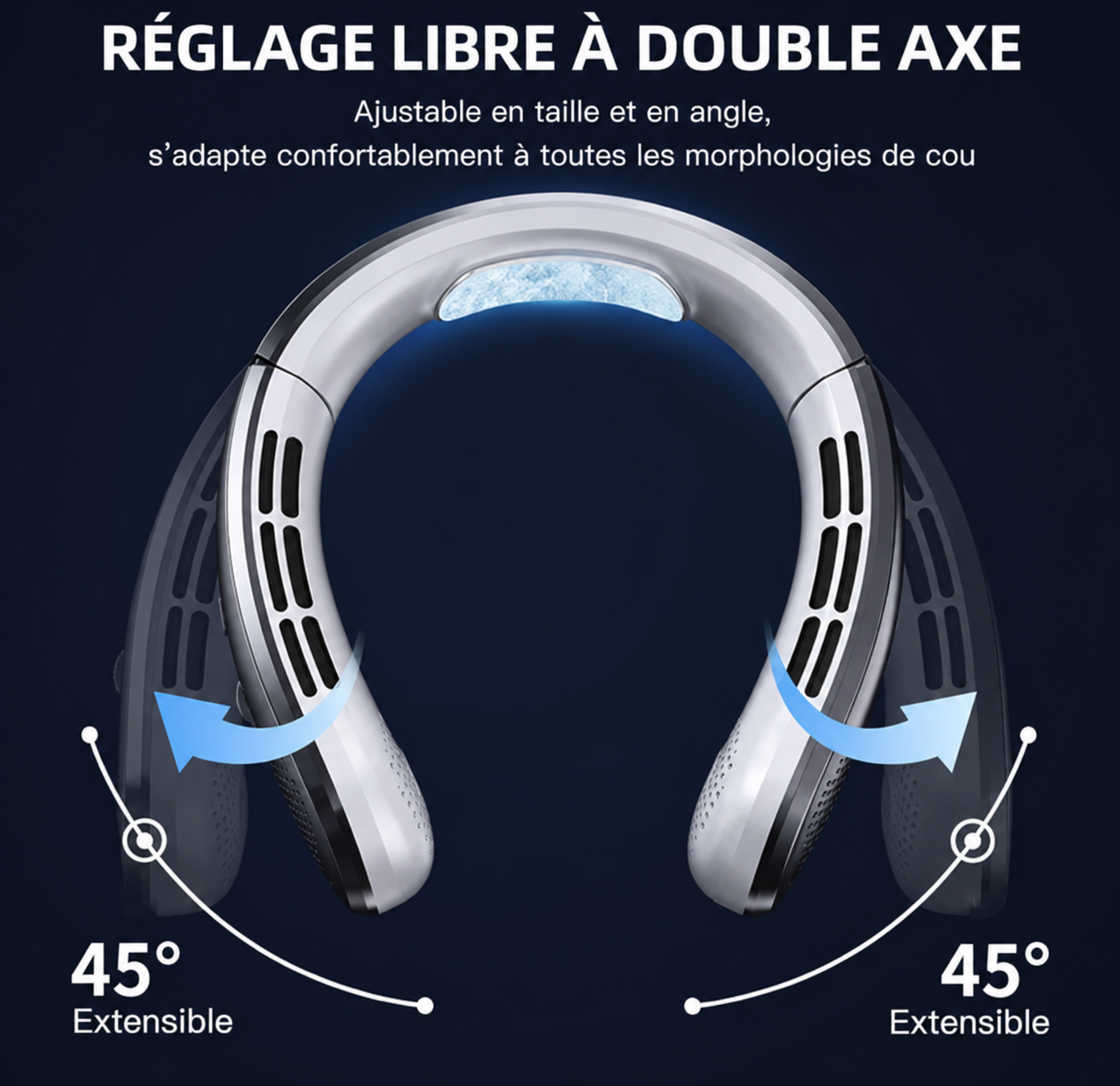 Ventilateur de Cou Portable — Sans Lame, Rechargeable